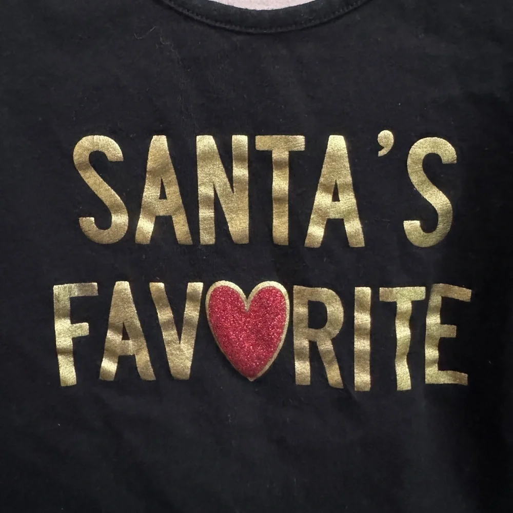 The Children’s Place 3T Black Santa’s Favorite Christmas Long Sleeve Top Blouse